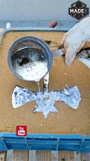 Pouring Molten Lead Into Sand… Perfect Shape 😳🔥 #shorts
