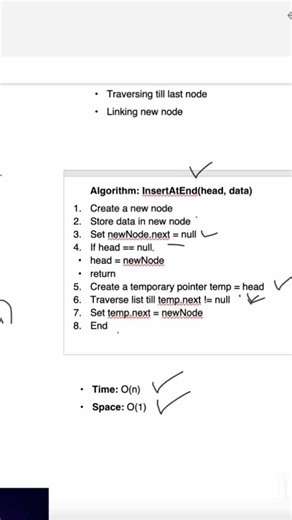 insertion at end in linked list #linkedlist #insertionatend #dsa