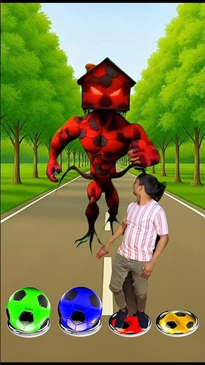 i jump on rotating colour ball to dinosaur, Siren head, zombie & big monster Pac Man #shorts #viral