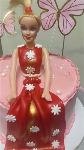 fountain doll cake decoration homemade cake 🙏