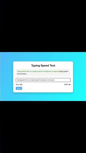 Test Your Typing Speed | JavaScript Project 🔥🚀. #tech #shorts
