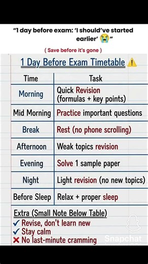 The Ultimate 1-Day Before Exam Study Plan That Actually Works! 😱