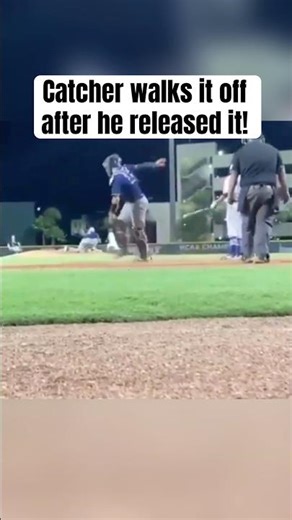 Catcher walks off the field after he releases it!😱