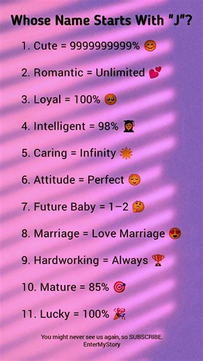Whose Name Starts With "J"? 😂 Check These Amazing Traits!