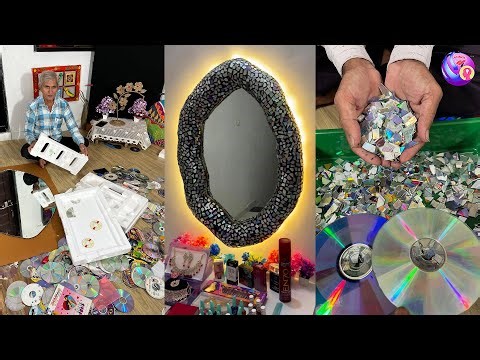 Old CD Mosaic art for Mirror Decor