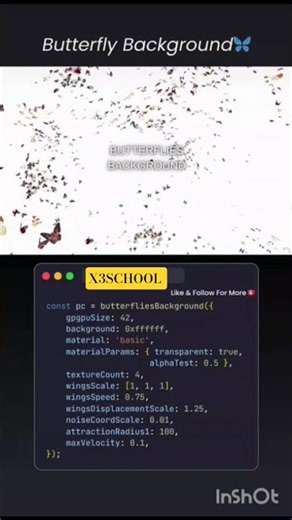 butterfly flying animation using HTML css js #coding #python #animation #learntocode #webdevelopment