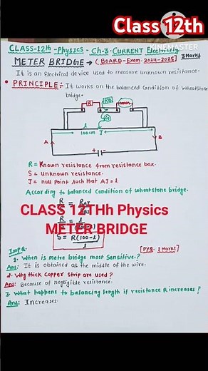 Meter Bridge : Unknown Resistance Measurement|Current Electricity|#12th physics