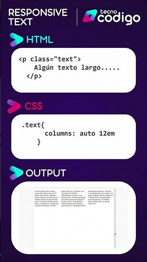 DemoCode: Texto en columnas responsive con HTML + CSS