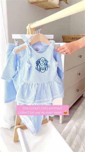 The Family Matching Swimsuits we're OBSESSED With! 😍 #kidsswimsuits #babyswimsuits #monogramswim