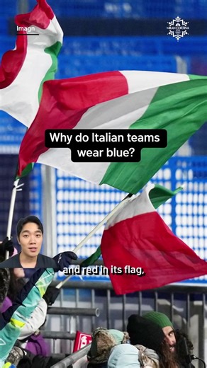 Italy is known for its tricolor flag of green, white and red. So why do the country’s sports teams wear blue? #olympics #winterolympics