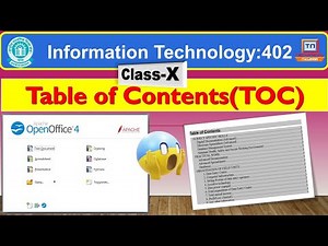 Create Table of Contents in Open Office Writer