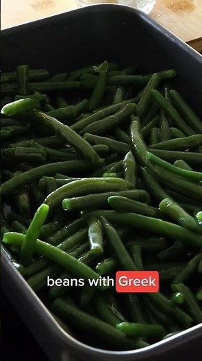 Greek Green Bean Casserole | Mediterranean Holiday Side Dish with Halloumi