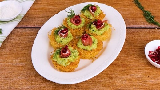 Zucchini Filled Kataifi Pastry Baskets