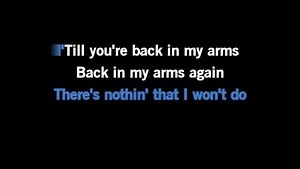 Karaoke Back in My Arms Again - Kenny Chesney - CDG, MP4, KFN - Karaoke Version