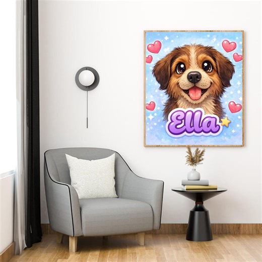 Personalized Cartoon Pet Portrait Printable, Cute Custom Dog Cat Art From Photo, Fun Animal Illustration Gift, Digital Pet Drawing File - Etsy