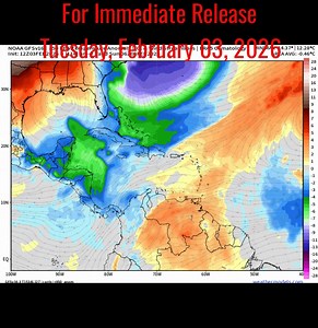 High amounts of rainfall are forecast for sections of Jamaica, especially the northern parishes this Wednesday into Thursday. This rainfall may trigger flash flooding. If you must go out, bring an umbrella, and if you encounter flooded roadways, turn around, don’t drown. | Weather Jamaica