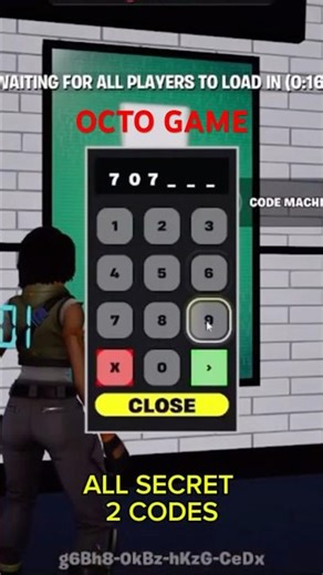 OCTO GAME 3 FORTNITE CREATIVE MAP SUNDAYCW /ALL SECRET CODES (2codes) 100M W / secret mask #shorts