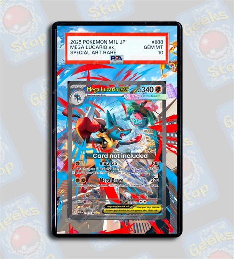 Mega Lucario Ex SAR PSA TAG Beckett | Extended Art Display Case for Graded Card - Etsy