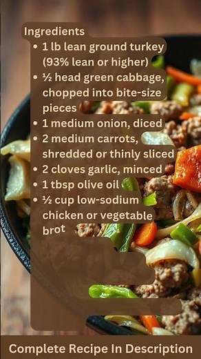 Cabbage and Ground Turkey Skillet Recipe for Diabetics