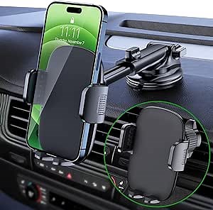 Car Phone Holder Mount Phone Mount for Car Windshield Dashboard Air Vent Universal Hands Free Automobile Cell Phone Holder Fit iPhone,Google,Huawei, Nokia Other Smartphones