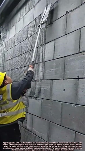 Texturing Wall Surfaces Using Perforated Tools and Gypsum Plaster