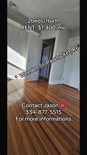 Text or Call ☎️ Jason to Apply: 1 (334) 877-5515 2beds 1bath, 950sqft RENT: $ 1,400/mo 📍LOCATION: Weeden St, Pawtucket, RI Pet friendly || Utilities included Application and background check required.✅ Recently updated apartment located on the third floor of the building. Features are bedrooms and space for a home office. #pawtucketri #rhodeisland #providence #housetour #houseforrent