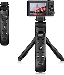 for Sony Camera Tripod with Rechargeable Shutter Release,AODELAN Shooting Grip Wireless Remote Control Handle for A7C,A7III,ZV-1,ZV-E10,ZV-1F,A6100,A6400,A6700,A7IV,RX100 VII,A9,A9 II,DSC-RX0 II