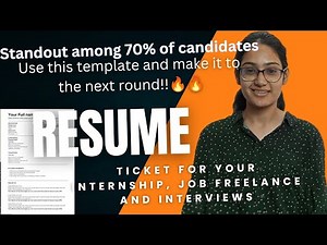 Perfect free Resume template for Placements & Internships | freshers and experienced