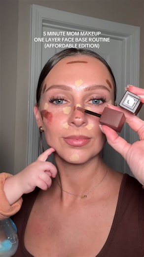 emily clark on Instagram: "Back with another 5 minute ONE LAYER face base mommy makeup routine (with toddler in one arm) using only affordable products I LOVEEEE from @maybelline 🫶🏻☺️💪🏻💖 ps this setting spray is INCREDIBLE, it’s matte and everything blends beautifully and stays put for hours! Comment “mom” if you’d like a message with the products used - you must be following me to receive the d m otherwise it won’t send!💕 #mom #makeup #makeuptutorial #onelayermakeup #affordablemakeup #mak