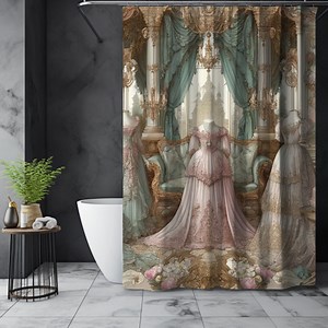 Regencycore Shower Curtain: Victorian Shabby Chic Floral Bathroom Decor - Etsy