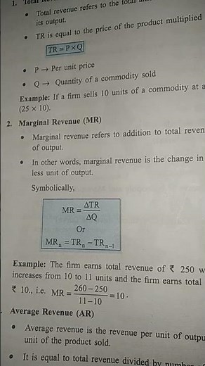 Marginal Revenue class 11