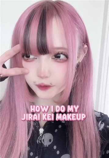 how i do my jirai kei makeup updated version!! 🖤🎀 #地雷メイク #地雷系 | Japanese Makeup