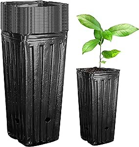 Iceyyyy 20Pcs Tall Tree Pots,Plastic Deep Nursery Treepots,7.8" Tall Seedling Flower Plant Container Pots for Indoor Outdoor Garden Plants (20pcs)