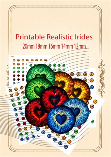 Eyes Heart Pupil Blythe Doll Eyes – Digital Collage Sheets, Printable Realistic Irides, 4 Colors, 2 Designs Each, 5 Sizes, High-resolution - Etsy