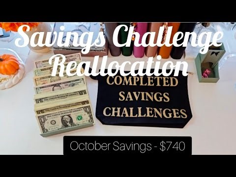 Cash Stuffing Completed Savings Challenges | $740 Reallocation | Single Mom Budget