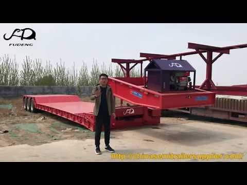 How to operate the Hydraulic detachable gooseneck 100 ton lowboy trailers?