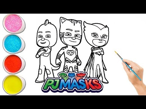 Pj Masks Drawing Catboy, Owlette and Gekko - How To Draw Pj MASK For Kids