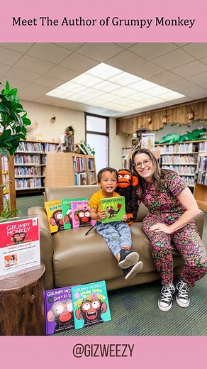 Do your kids love Grumpy Monkey books? @randomhousekids My kids sure do! My daughter was at school though, but she sure appreciated the signed books! My son was able to get over his grumpiness and even showed his favorite book, Grumpy Monkey Yuck!, and yell out, ‘Nothing is better than bananas’ 🍌 😂 Thank you @maxtobiaslang for creating such a lovable series. And @anaheimlibrary for hosting! | gizweezy
