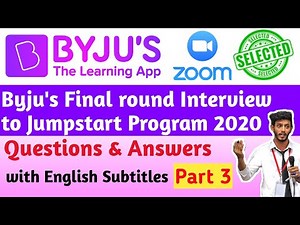 Byju's final round Interview, part 3, byju's 3rd round interview, byju's interview on zoom