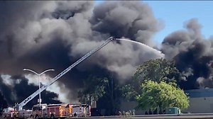 Airport Way shut down after fire at mattress recycling center in Stockton