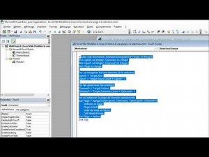 Excel VBA - Modifier la mise en forme d'une plage à la sélection.