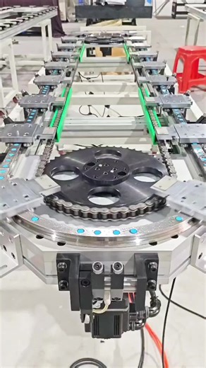 18-Station Circular Guide Rail Conveyor Line with Aluminum Profile Frame #CircularGuideRail #Automation #SmartManufacturing