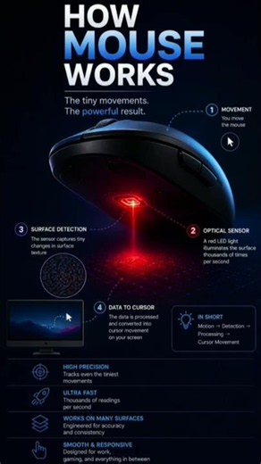 Mouse is a very basic and important part of our computer so how it works we should know👍