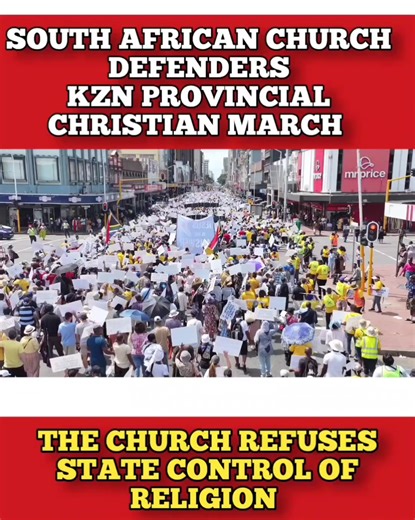 Watch: Thousands of Christians take to the streets of Durban during the SACD KZN Provincial Christian March. Believers from different churches and communities gathered in unity, lifting their voices and standing boldly for the faith, religious freedom, and the protection of the Church in South Africa. This powerful demonstration shows that the Church is alive, united, and unafraid to defend the truth. The message was clear: Jesus is the final authority. #ChristianMarch #ReligiousFreedom #ChurchD