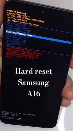 comment faire un formatage pour Samsung A16 ​ #shorts​ #video​ #ytshorts​ #shortsviral​ #viralshort