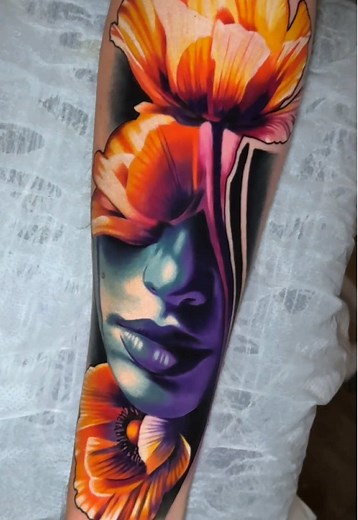 Exploring Flower Face Tattoos: Surrealism in Color
