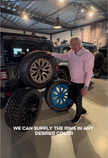 What wheels can do to a car… which color rims would you go for? 🛞 #wheels #brutejeeps #jeep #jeeplife #wrangler #custommade #automotive