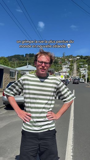 Climbing Baldwin Street, World's Steepest Street in New Zealand
