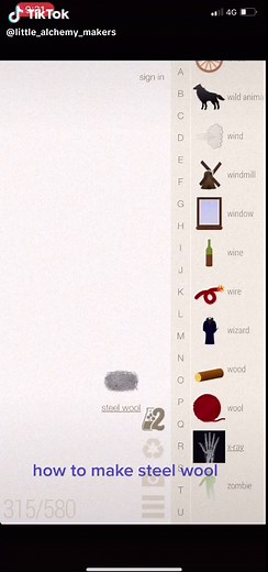 Cómo hacer lana de acero en Little Alchemy 2
