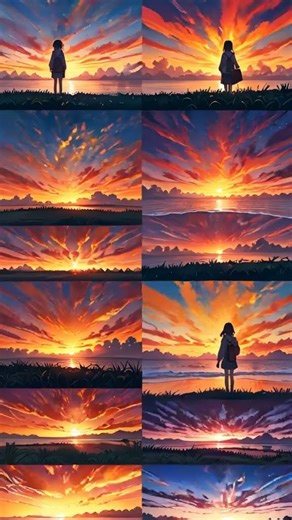 🌅 Tranquil Anime Sunsets #ChillVibes #AnimeArt #Shorts